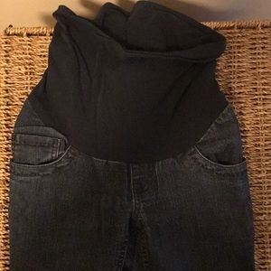 Straight legged maternity jeans.